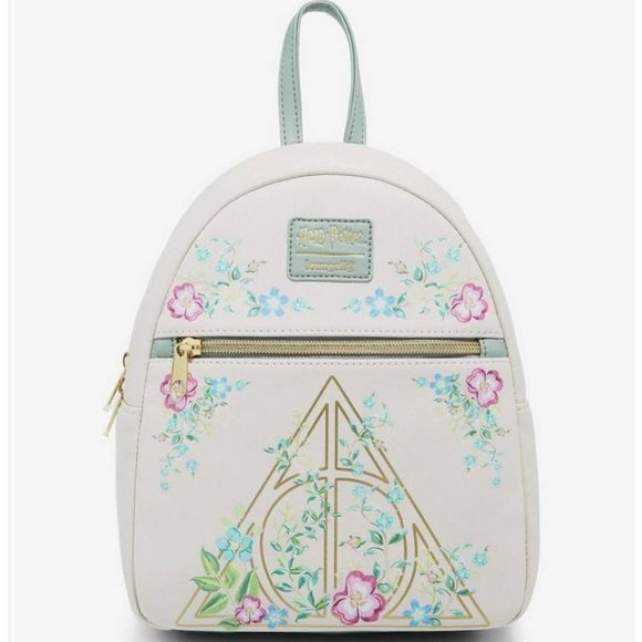 Loungefly Handbags - Loungefly Harry Potter Deathly Hallows Floral Mini Backpack